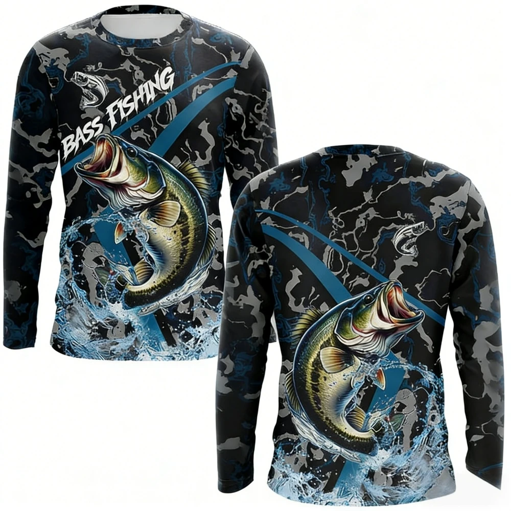 メンズ用フィッシングシャツ、長袖、UPF（紫外線防止）機能、 - Outdoor Hunting Prints のレビューと価格