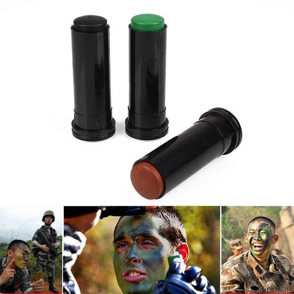 3個入り、迷彩柄のフェイスペイント。肌に優しく、無臭で、汗や - Camo Face Paint のレビューと価格